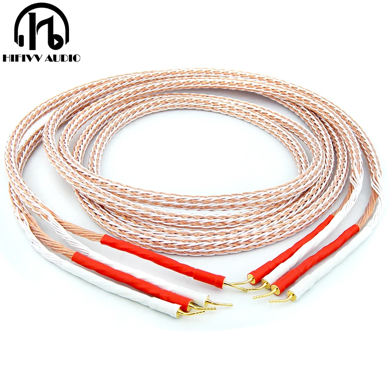 Hi-END Speaker Cable of audio amplifier line pure Copper wire Gold-plated Bananas Plug 2.5M 1.5M