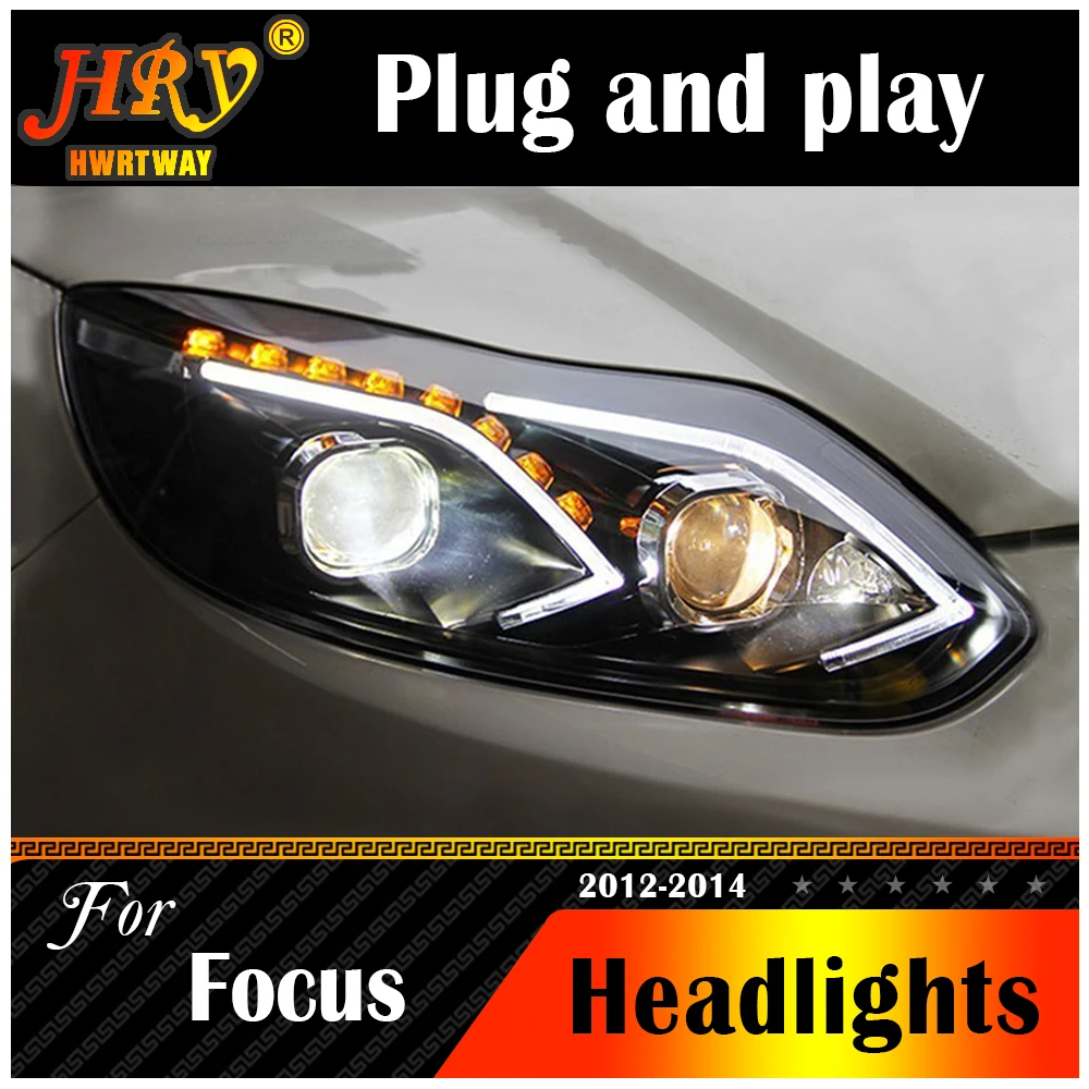 Car Styling Per Focus 2012 2013 2014 Fari Focus 3 LED Faro DRL Lente A Doppio Raggio bi-xenon HID Accessori Auto