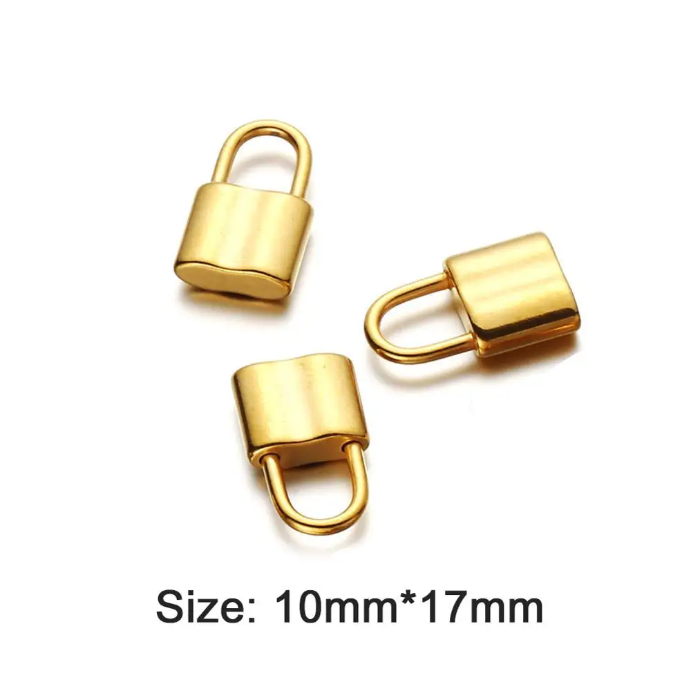10Pcs/lot Stainless Steel Lock Necklace Bracelet Pendants Mini PadLock Charms fit DIY Jewelry Making Handcrafted Accessories