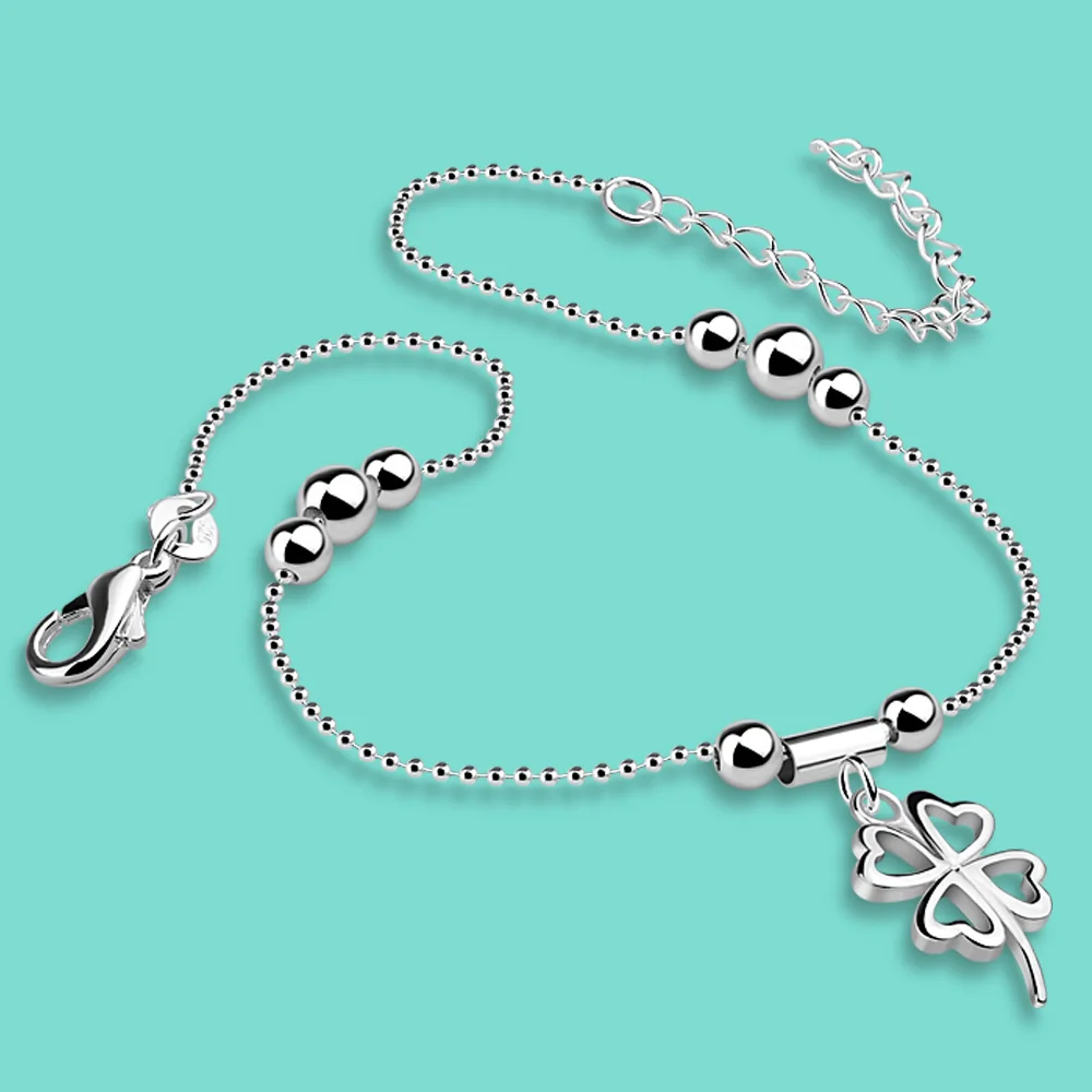 Alltagskleidung Silberschmuck Kreatives Fußkettchen Neue einfache Accessoires Retro 925er Sterlingsilber Fußkettchen Strand Beliebte Armbandkette
