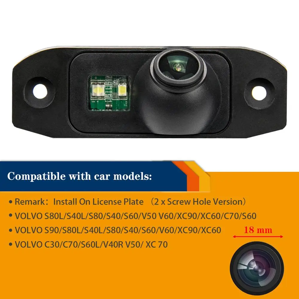 HD 1280*720P Rear View Camera for VOLVO SL40 SL80 XC60 XC90 S40 S80 C70 V40 V50 v60 S60L C30 S40/XC70,Night Vision Camera