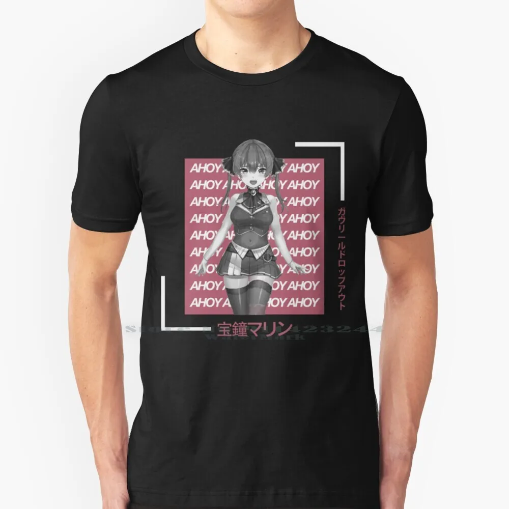 Houshou Marine-Hololive T Shirt Cotton 6XL Sex Hentai Manga Doujinshi Animemes Cartoon Animation Gamer Onii Chan Hololive Anime