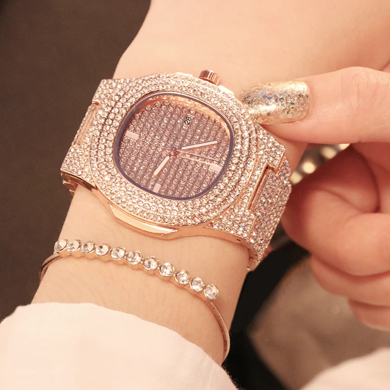 Top Luxury Brand Women Watch Fashion Rose Gold Quartz Watch Ladies Diamond Dress Bracelet Watches Female Clock Relogio Feminino