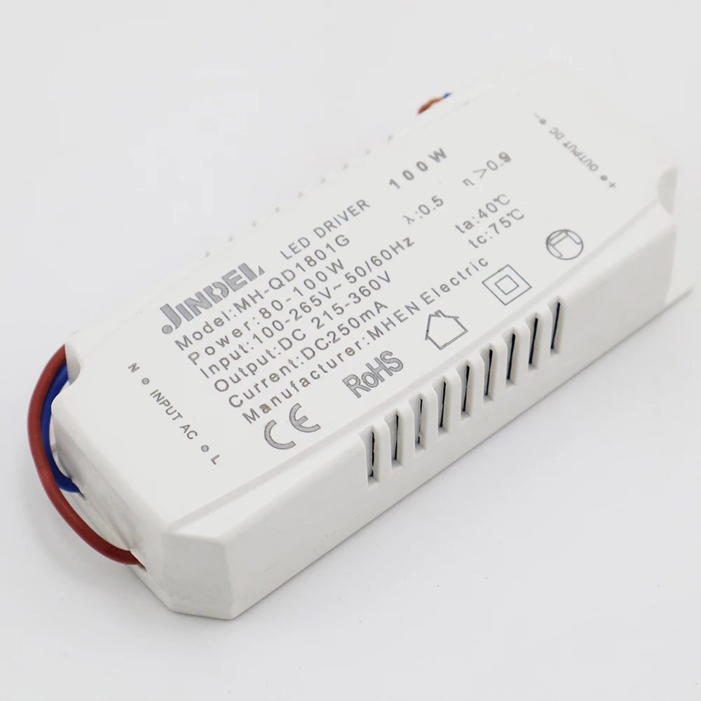 AC100-265V Constant Current LED Driver DC5.4-360V LED Driver 250mA Constant Current Power Supply 2-5W 4-7W 8-12W 13-18W 80-100W