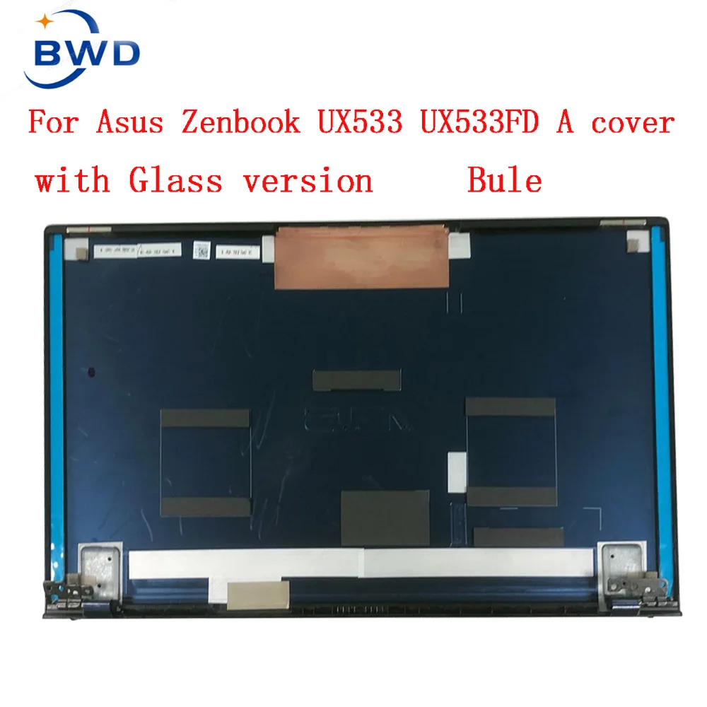 Coque supérieure pour ASUS ZenBook UX533, couleur bleue, avec verre