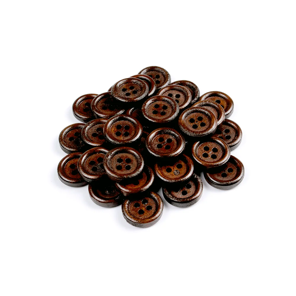 100Pcs 4-Holes Wooden Buttons For Craft Round Sewing Buttons Scrapbook DIY Home Decoration Accessories