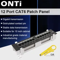 ONTi-Kit d'outils réseau pour réseau, montage mural, rack, support, panneau de brassage, RJ45, 12 ports, CAT6