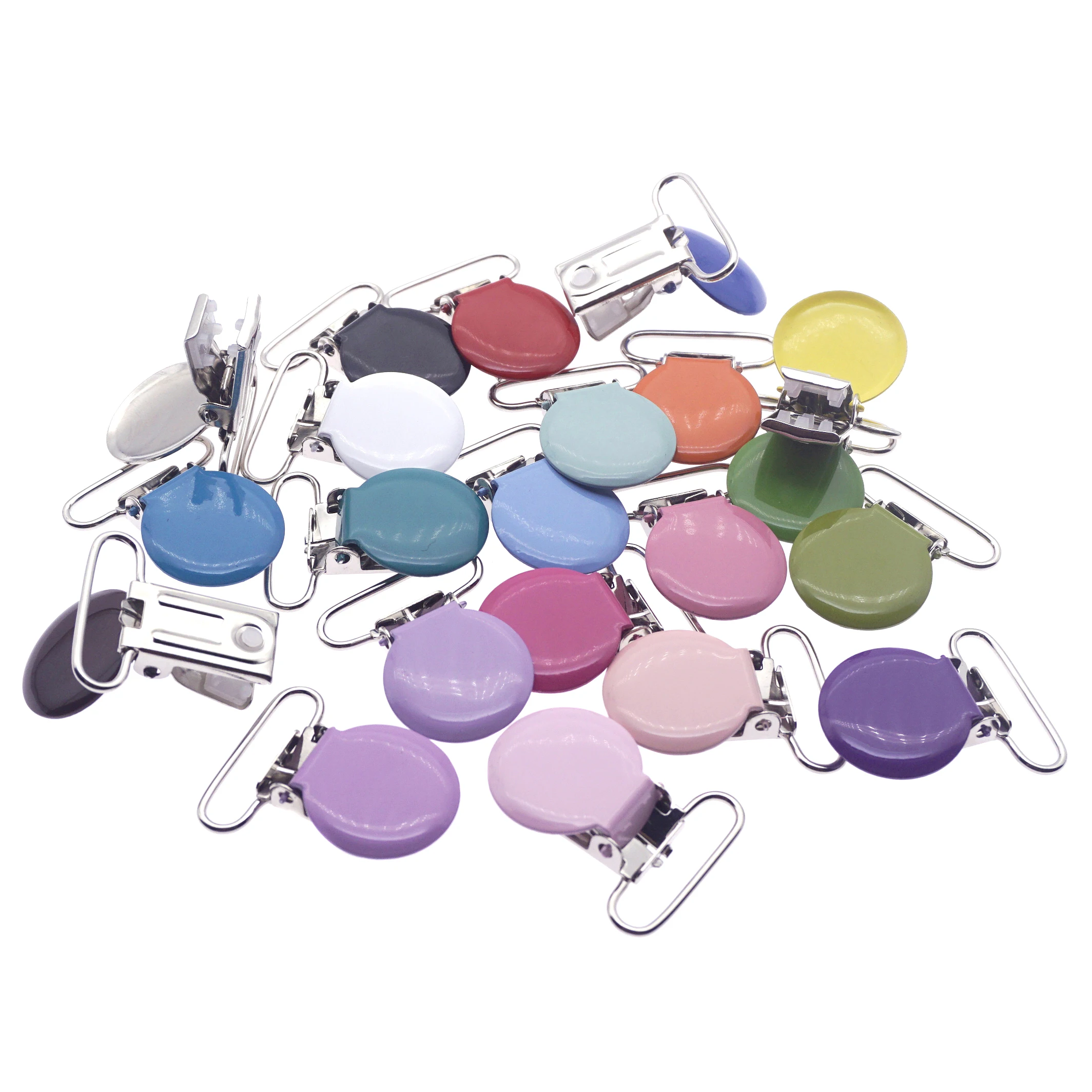 500 Pcs Pacifier Clips Round Metal Suspender Holder Baby Soother Dummy Bib Binky Toy Chain Clips Clasps Lead Free 1
