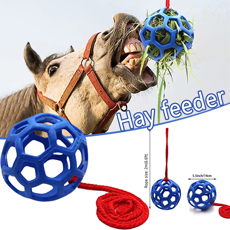 

Horse Treat Ball Hanging Hay Feeder Toy Ball Multipurpose Feeding Toy for Horse Stable Stall Trailer Rest XR-Hot