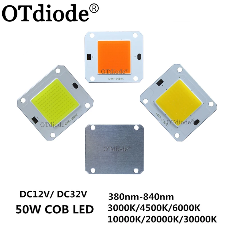 

DC12V 32V 50W LED COB Integrated Smart IC Driver High Power 12V COB LED Cold White Warm White Full Spectrum