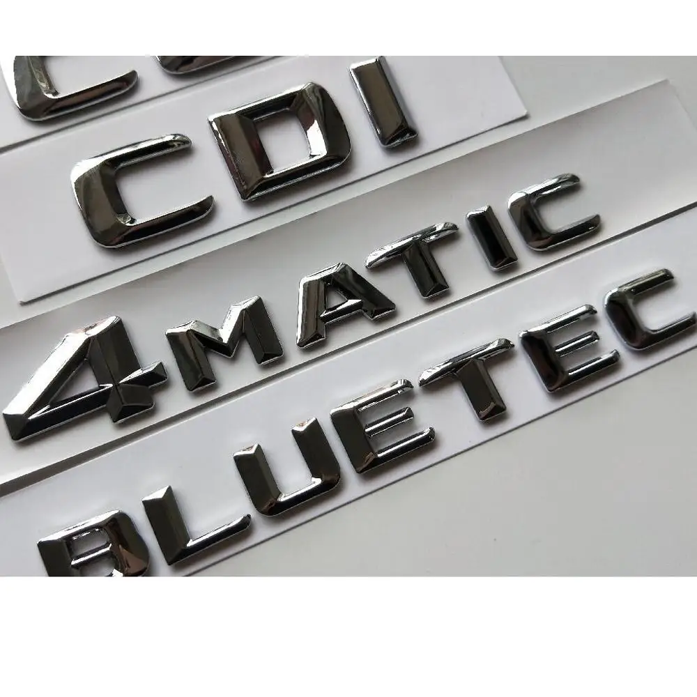 3D Chrome Letters For Mercedes Benz GLE220 GLE250 GLE280 GLE300 GLE320 GLE350 GLE400 GLE450 GLE500 GLE550 CDI BLUETEC Emblems