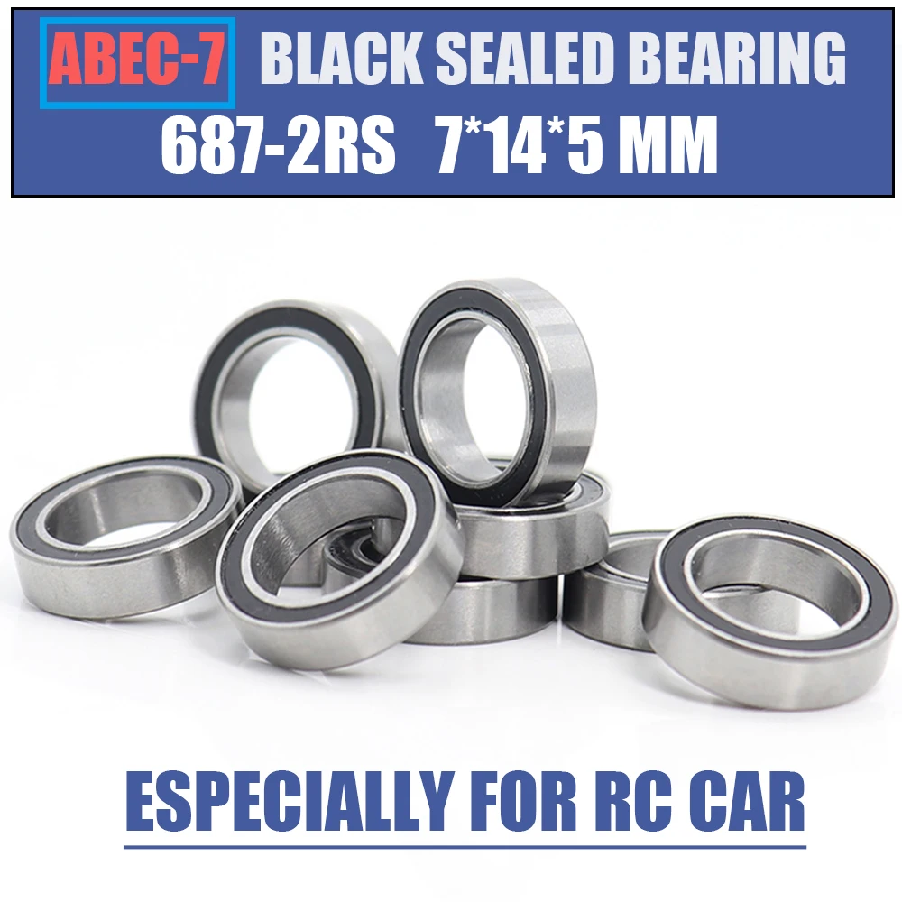 687RS Bearing 10PCS 7x14x5 mm ABEC-7 Hobby Electric RC Car Truck 687 RS 2RS Ball Bearings 687-2RS Black Sealed