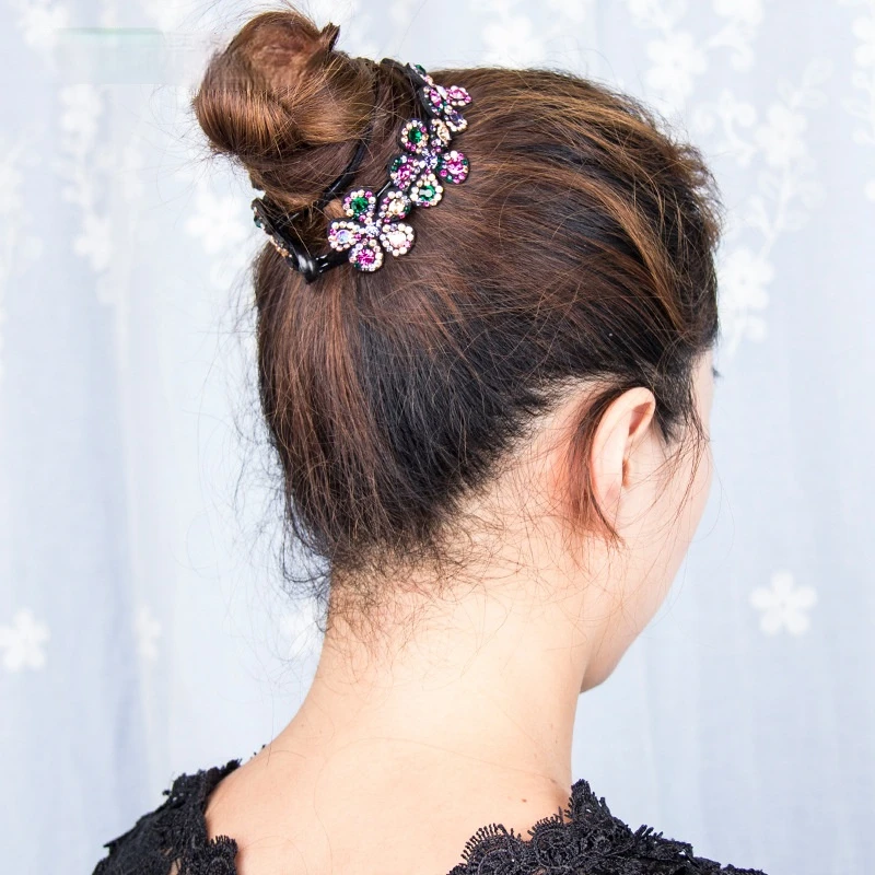 

Bun Hair Ornament Updo band Korean Bud-like Style Gadget Shiny pin Adult Headwear Female Girls Accessories