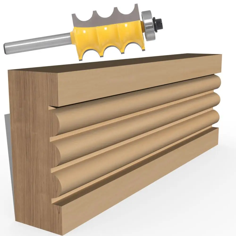 Imagem -06 - Triplo Bead Coluna Moldagem Router Bit Tenon Cutter Carpintaria Fresas Alta Qualidade Shank mm 1pc
