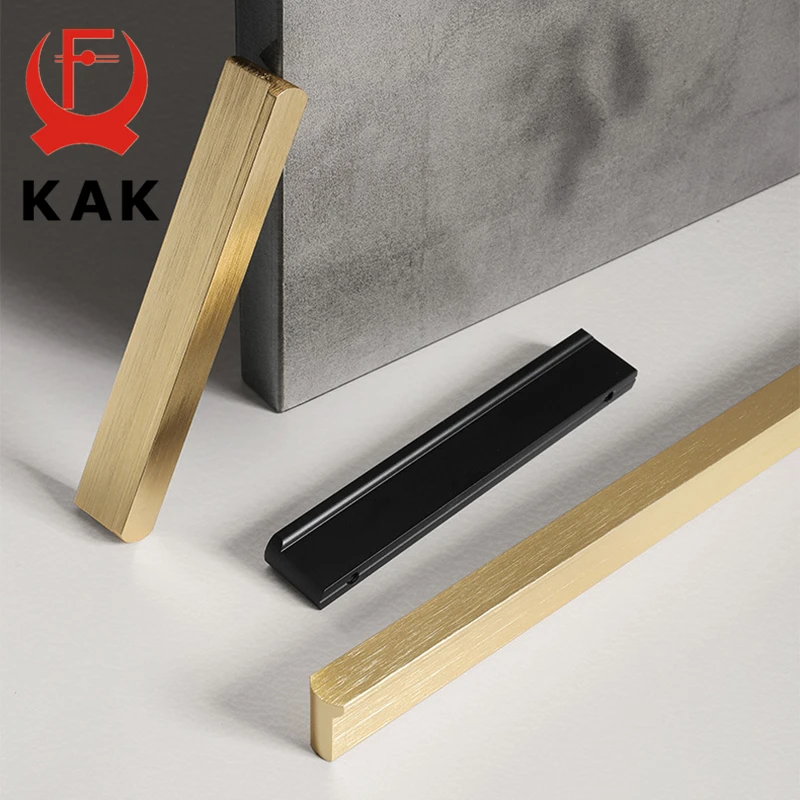 Kak Mode Zwarte Lange Meubels Handgrepen Aluminium Goud Keuken Handle Kast Portiergrepen Ladeknoppen Meubelen Hardware