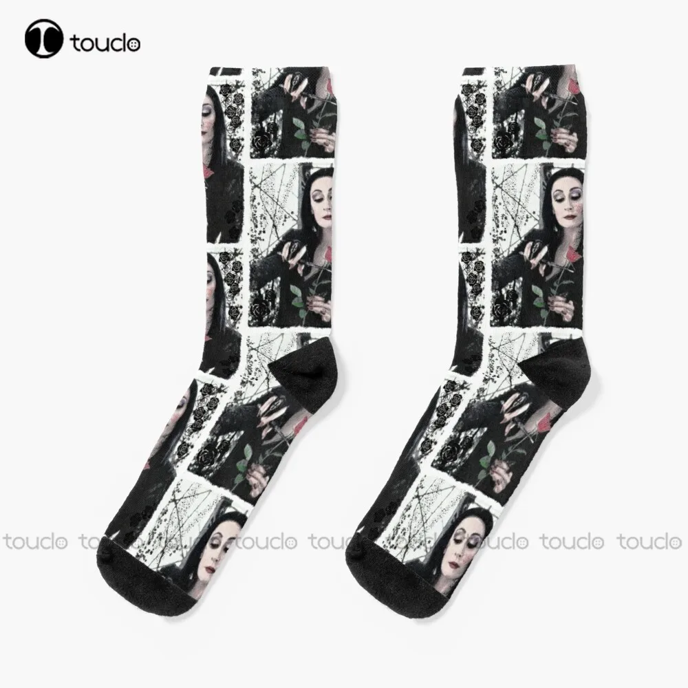 Morticia Addams Horror Family  Socks Girl Socks Unisex Adult Teen Youth Socks Personalized Custom 360° Digital Print