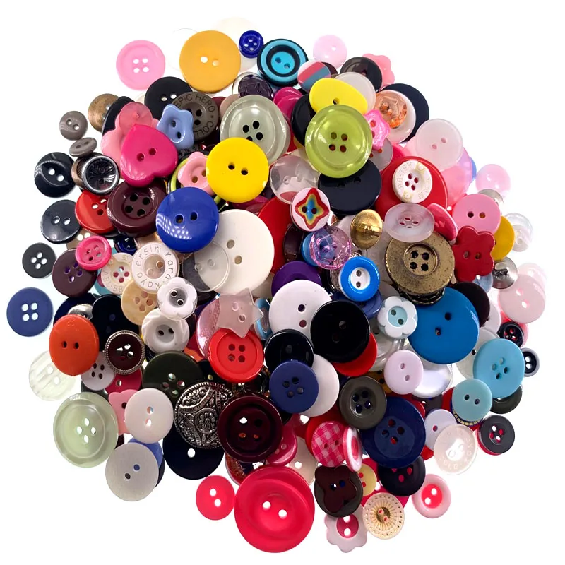 Mixed different size colours Lot 50g Of Assorted resin buttons for clothing sewing scrapbooking button