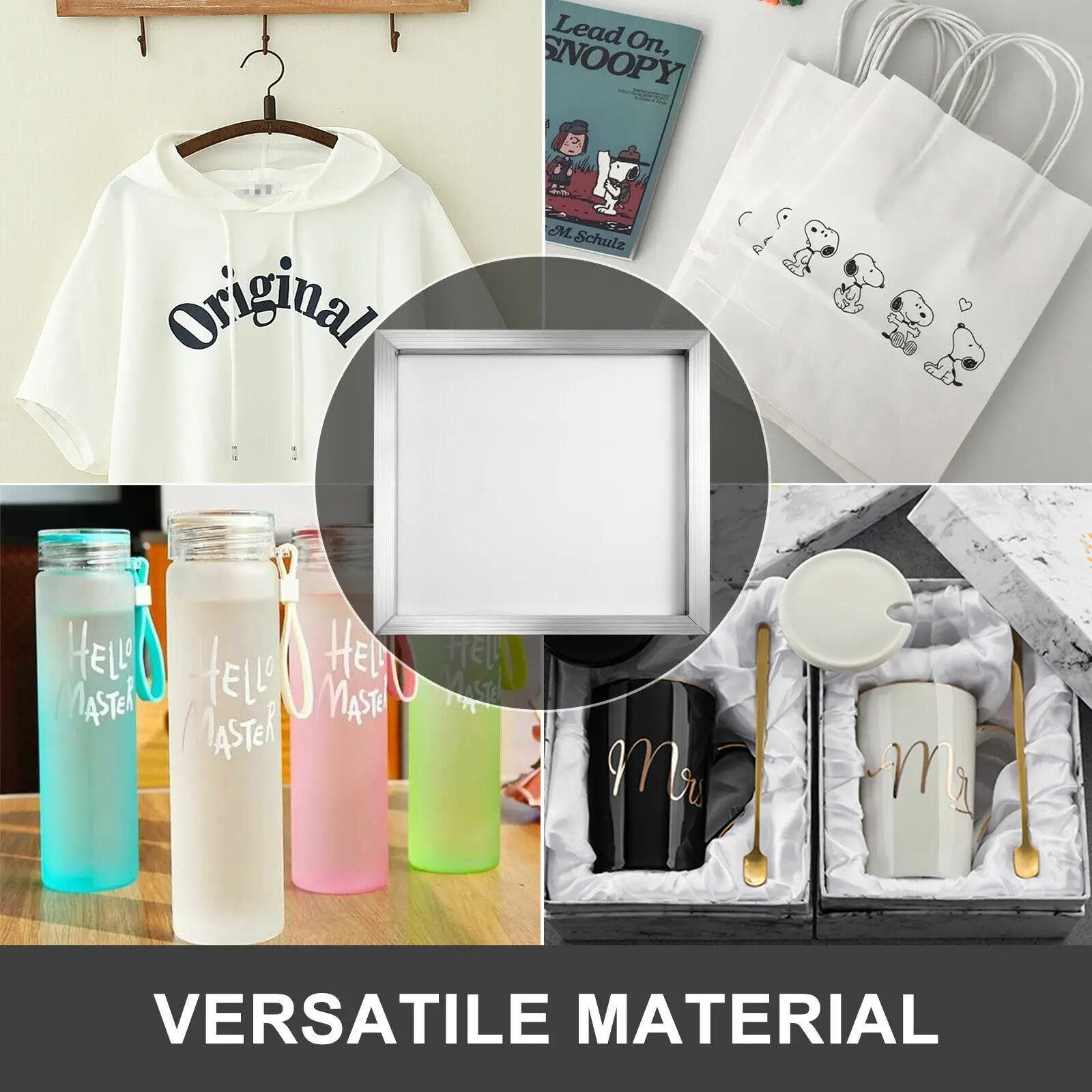 Vevor Aluminium Frame Zeefdruk 6 Stuks Wit Diverse Mesh Inkt Drukken Sublimatie Geschikt Voor Machine Of Handmatig