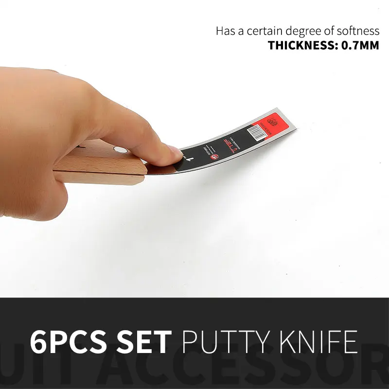 6Pcs Stainless Steel Putty Knife Scraper Blade 1\