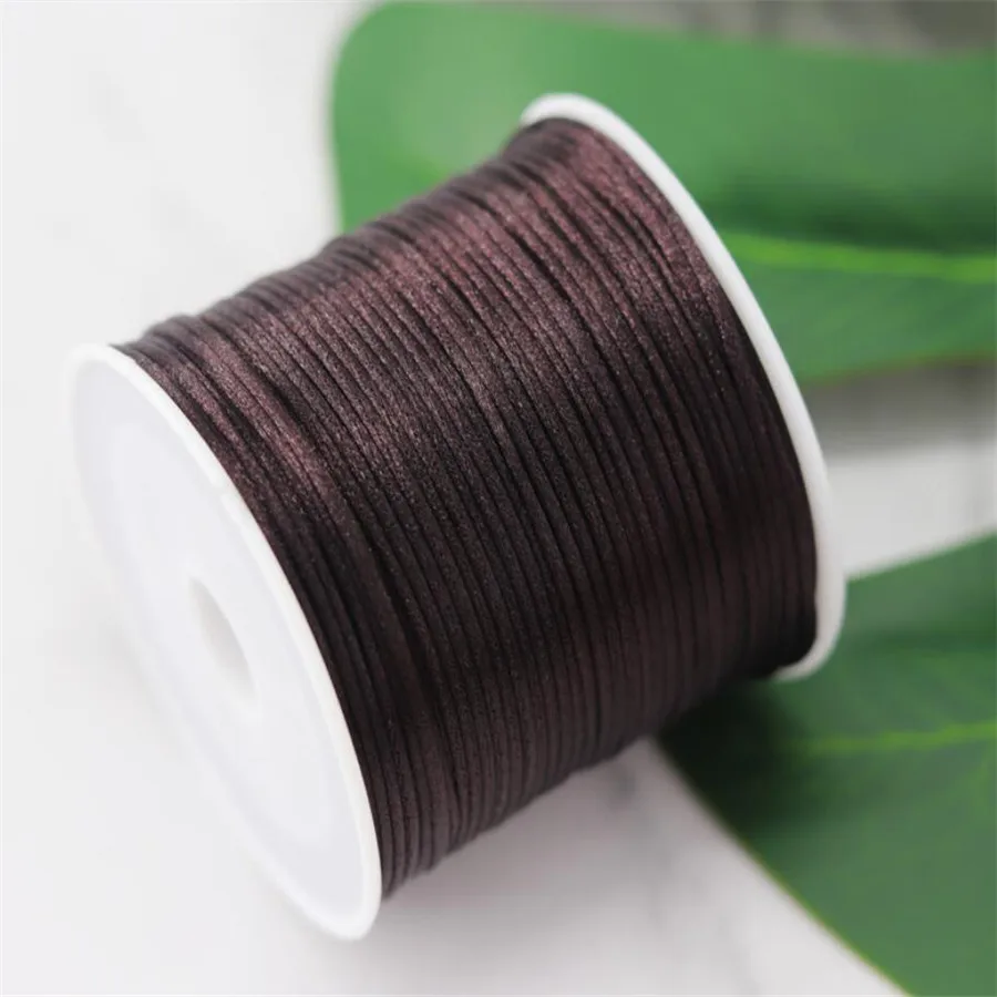 1MM Coffee Nylon Chinese Satin Silk Knot Cord Rattail Thread Necklace Macrame String Jewelry Findings Beading Rope #738