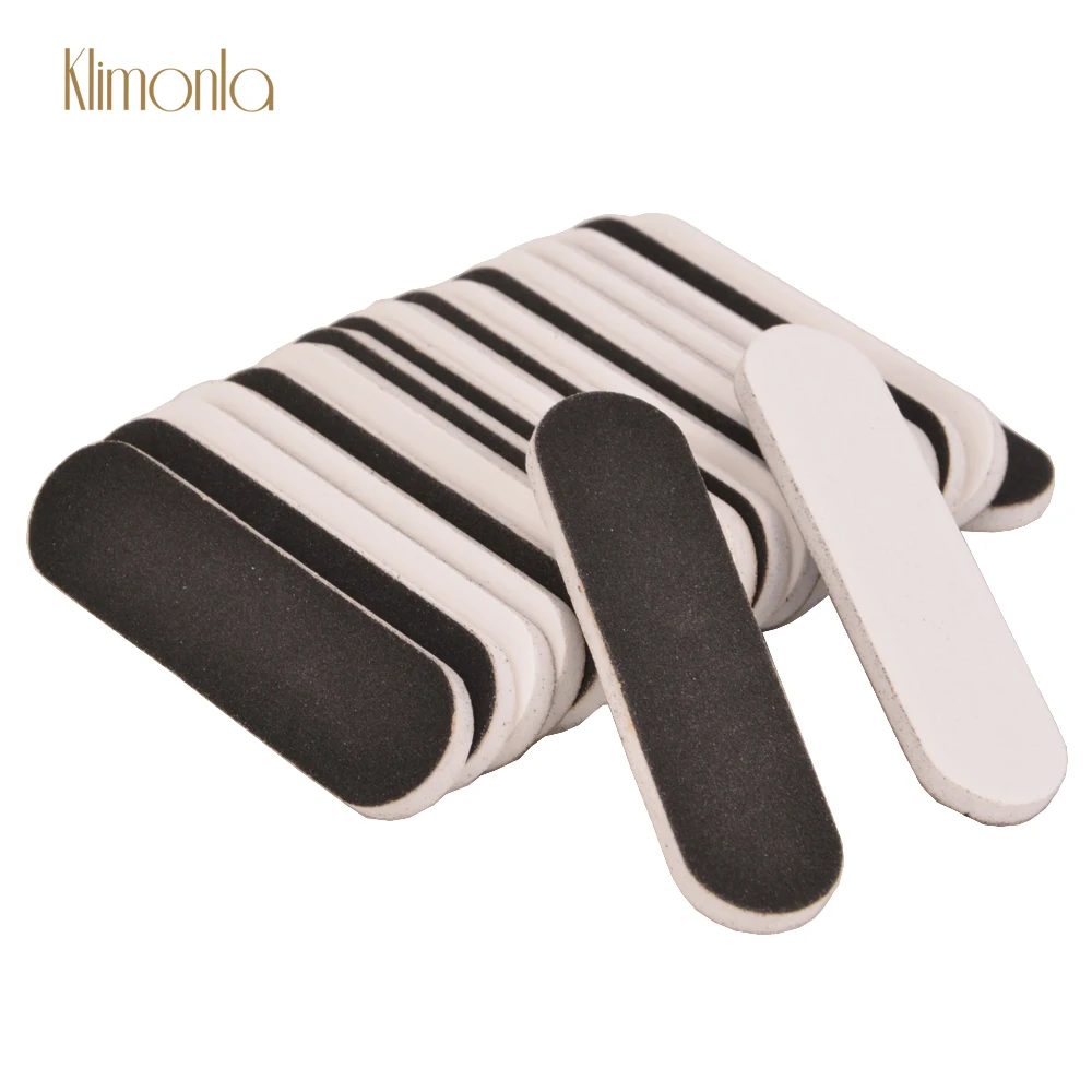 

100pcs Double-sided Nail Files Disposable Mini Nail File Portable Pedicure Buffer 180 /240 grit Black White Manicure Tools