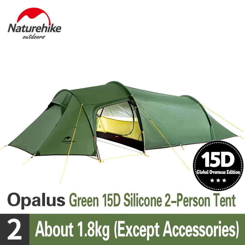 

Naturehike NEW Opalus Tunnel Camping Tent 2-4 Person Ultralight Family Travel Tent 4 Season 15D/20D/40D/210T Hiking Climbing