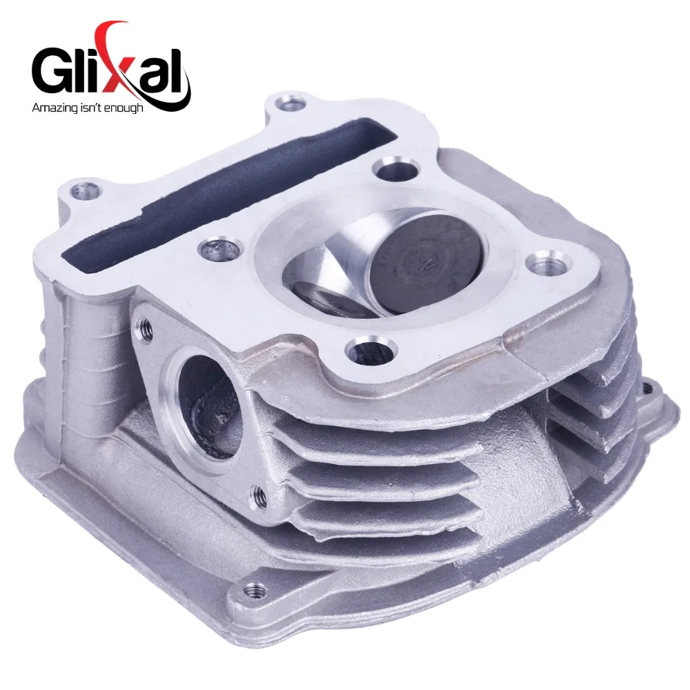 Glixal GY6 150cc 57.4mm Scooter Engine Rebuild Kit Cylinder Kit Cylinder Head assy for 4-stroke 157QMJ Moped Go-Kart ATV