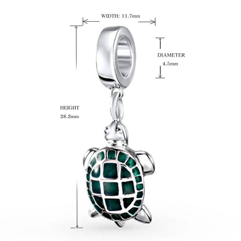 Sg 925 Sterling Silver Summer Sea Animal Cute Turtle Beads Charms Fit Original Europe Bracelets Jewelry Making Gifts for Women