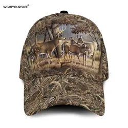 Deer Hunting Wildlife Animals 3D All Over Printed Snapback Hat Men Women Adult Hip Hop Headwear Outdoor Sun Visor Baseball Cap