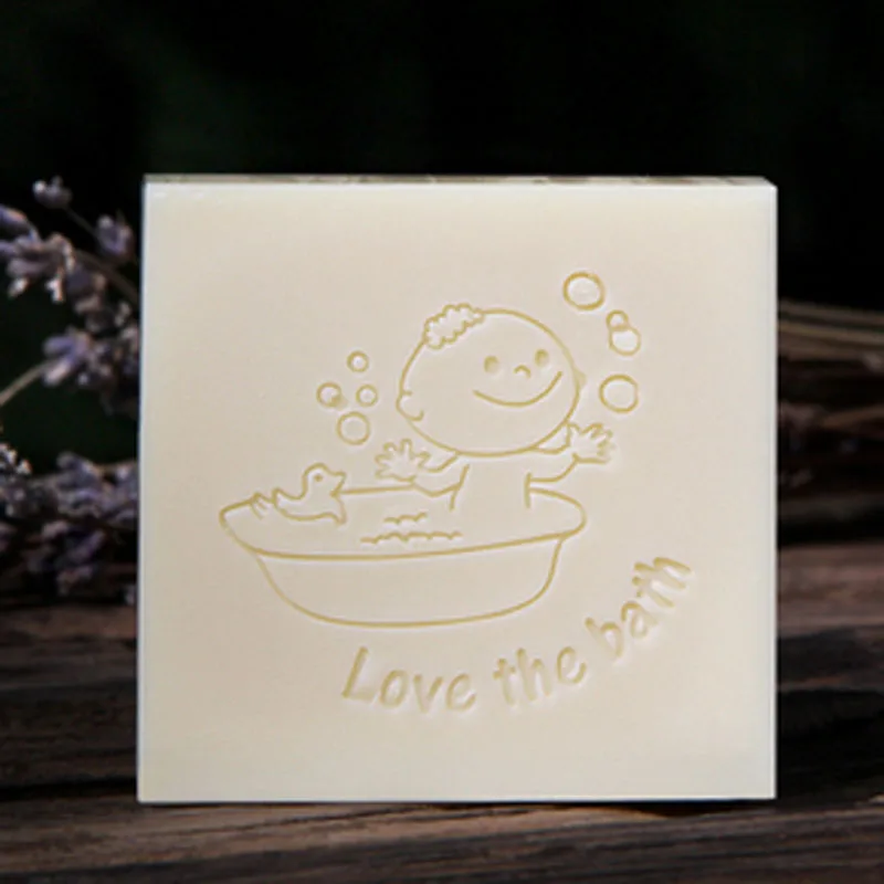 Handmade Soap Stamp, Acrylic DIY Seal, Organic Natural Soap Making Tools, Love the Bath Baby, Patern Chapters