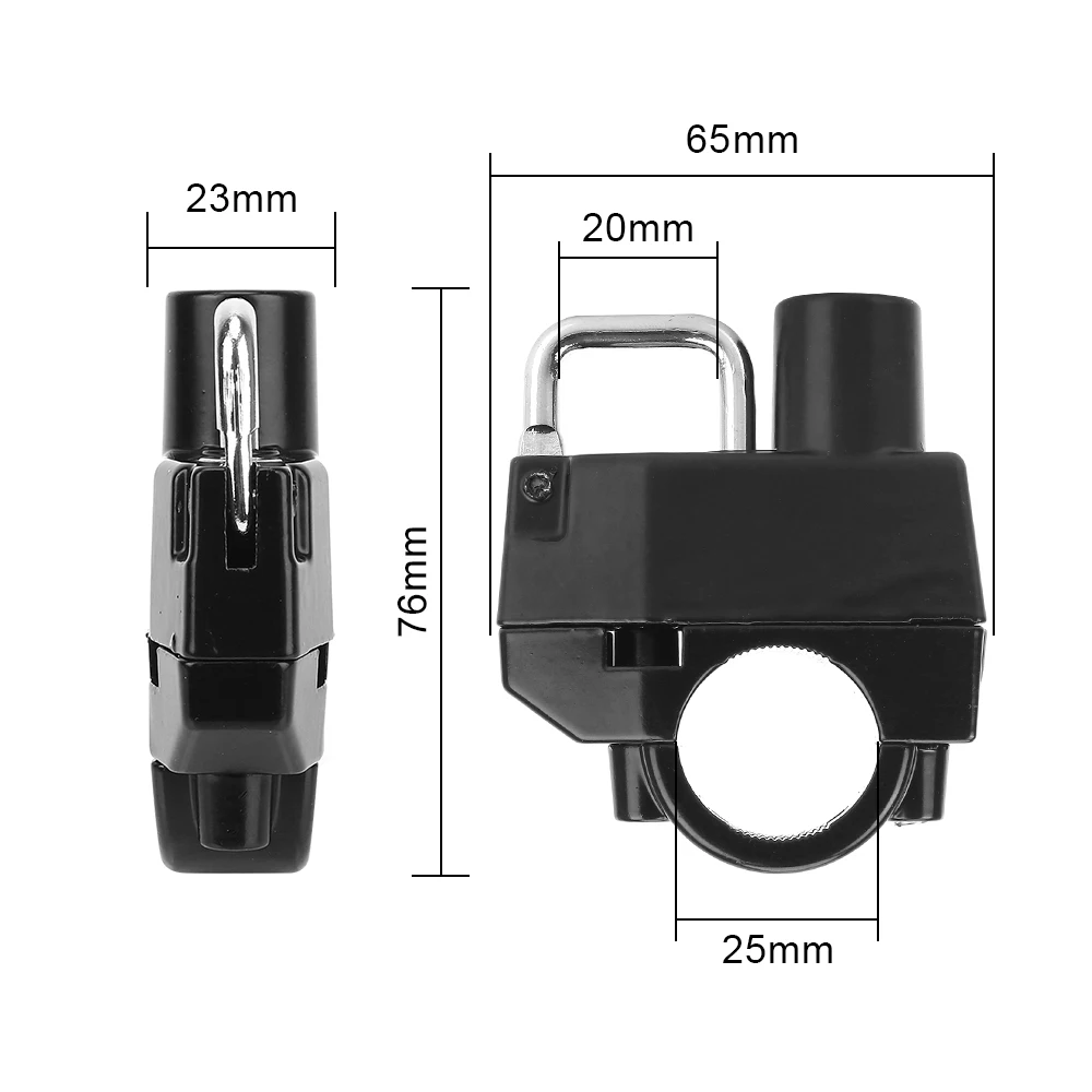 Cerradura de manillar de motocicleta de seguridad de bloqueo de llave portátil duradera, cerraduras antirrobo para casco de bicicleta