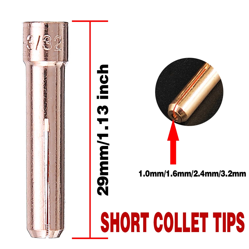 Chalumeau à souder TIG Durable, lentille à gaz #10, Kit de coupelles en verre avec joints toriques, Kit de buse de pince pour chalumeau à souder WP-17 WP18 WP26 10 pièces