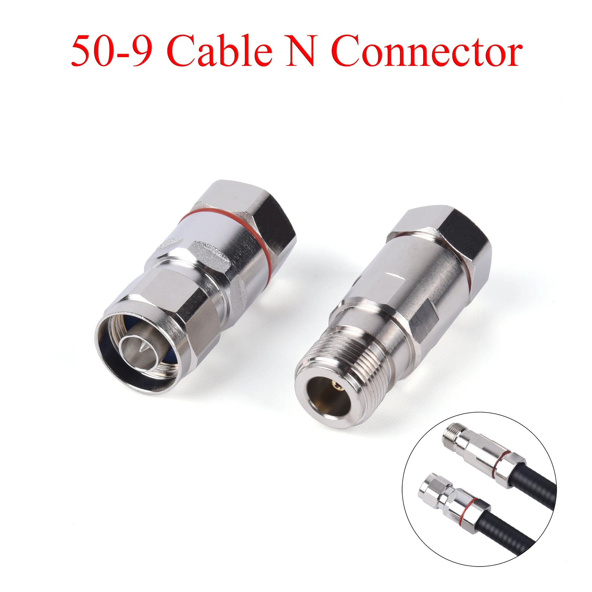 RF Coaxial Connector N Female Jack / Male Plug Socket Clamp Adapter Use For 50-9/1/2