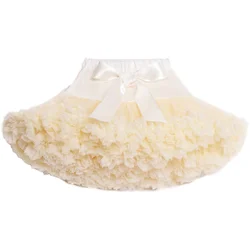 Girls Petti Tutu Skirt Ivory Color Fluffy Tutu Children Clothing Dance Birthday Costume Party Wear Kids Ballet Skirt