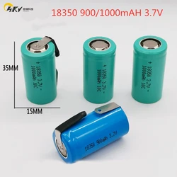 Lithium ion battery 18350 3.7v 1000mAh suitable for laser flashlight 10C high rate rechargeable battery with nickel sheet