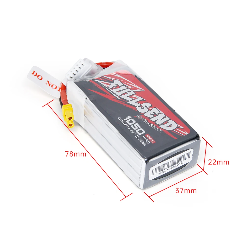 iFlight FULLSEND 4S 1050mAh 120C 14.8V Lipo Battery with XT30 connector for FPV