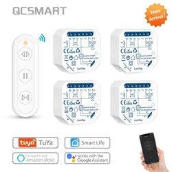 Módulo de interruptor de cortina Tuya Smart Life, Control remoto, persiana enrollable, RF + WiFi, App temporizador, funciona con Google Home, Alexa, automatización