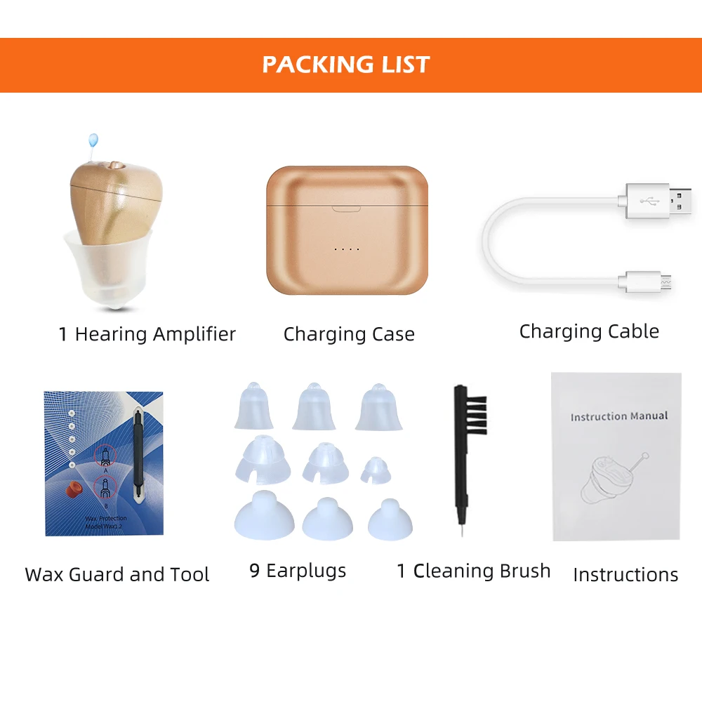 Rechargeable Digital 6 Channels Hearing Aid SR61 Sound Amplifiers Ear Aids for Elderly Moderate to Severe Loss Drop Shipping