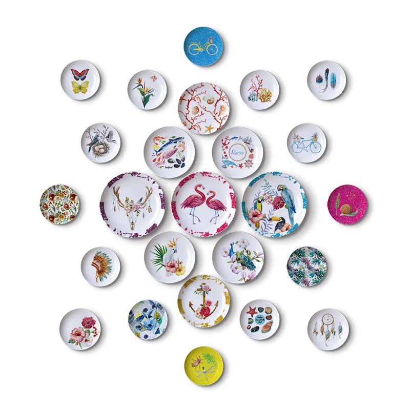 American Country Ceramic Decorative Plate, Living Room Decoration, Sitting Background, Wall Hanging Plate