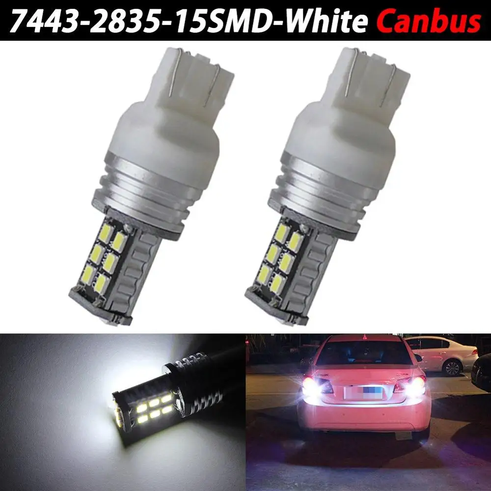 2pcs Canbus anti erreur T20 LED W21 / 5W W21W 7440 7443 ampoules LED SRCK frein de voiture  12V blanc rouge Ambre Auto Lampes