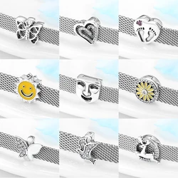 2024 Top quality 925 Sterling Silver Butterfly flower heart Clip Beads Fit Original reflexions Bracelet Charms Jewelry making