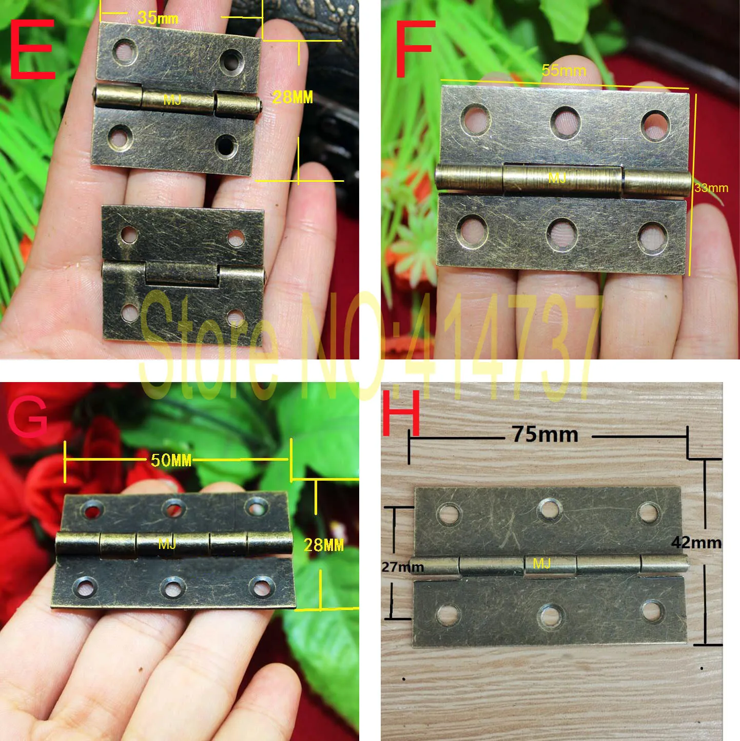 Green Bronze Plated box Hinge Gift box hinges right angle hinge