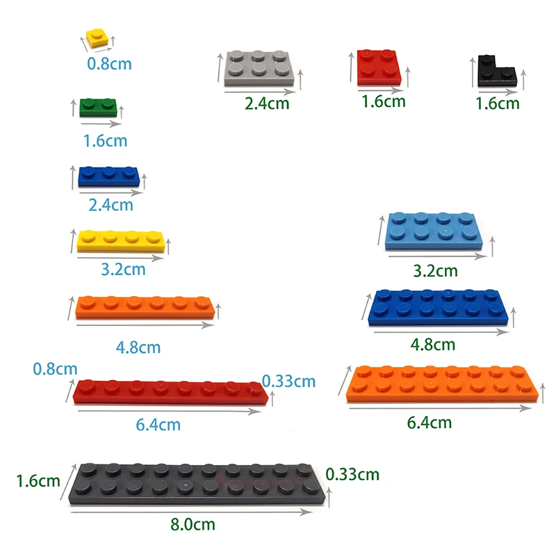 MOC Compatible Assembles Particles 11458  Plate, 1x2 with Pin Hole for Building Blocks Parts DIY Educational Gift Toy