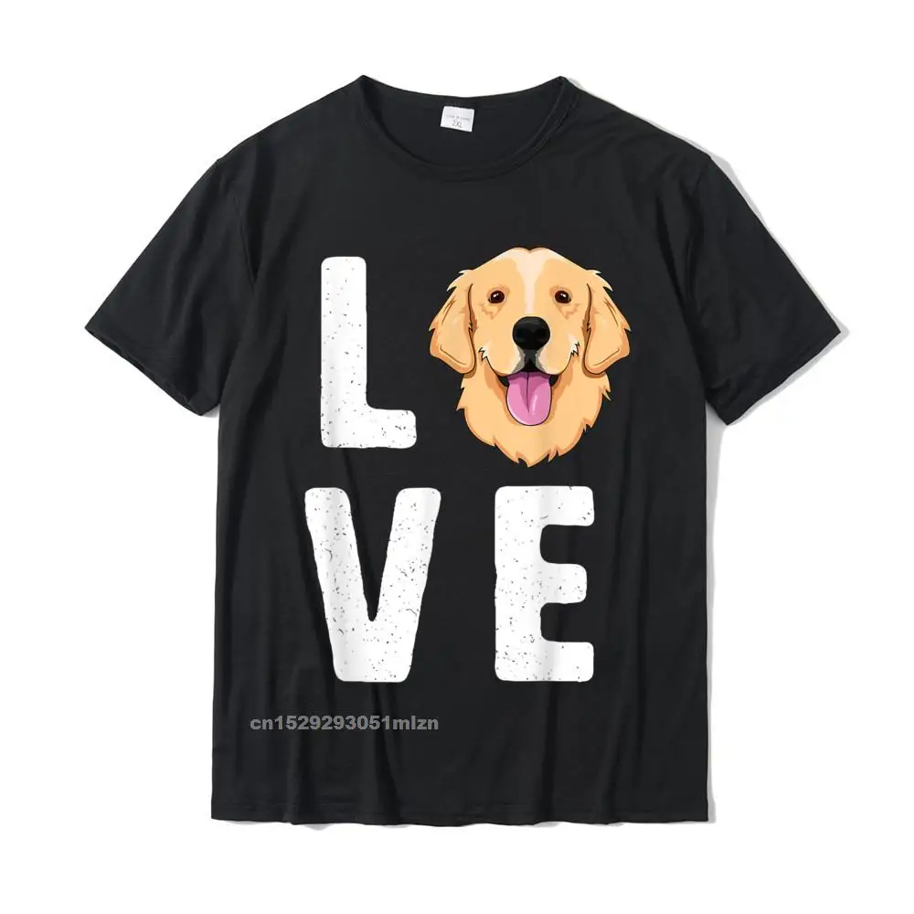 LOVE Golden Retrievers T-Shirt For Women Dog Pet Gift T-Shirt Cool Tops Tees Cotton Mens T Shirt Cool Discount