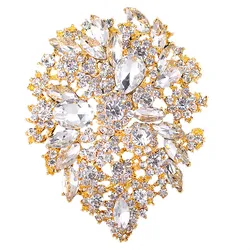 Leaf Zircon Brooch Men\\'s and Women\\'s Fashionable Exquisite Shiny Banquet Trend Versatile Jewelry