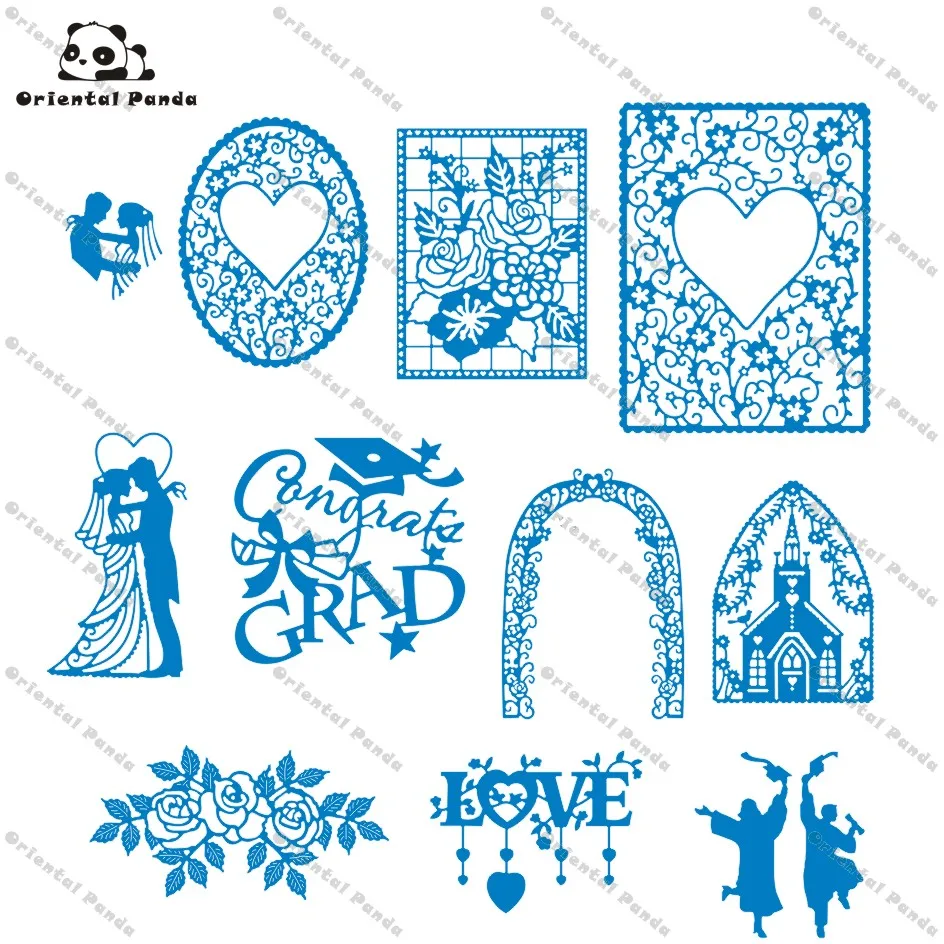 

New Dies 2020 Wedding and graduation Metal Cutting Dies diy Dies photo album cutting die Scrapbooking Stencil Die Cuts frame die