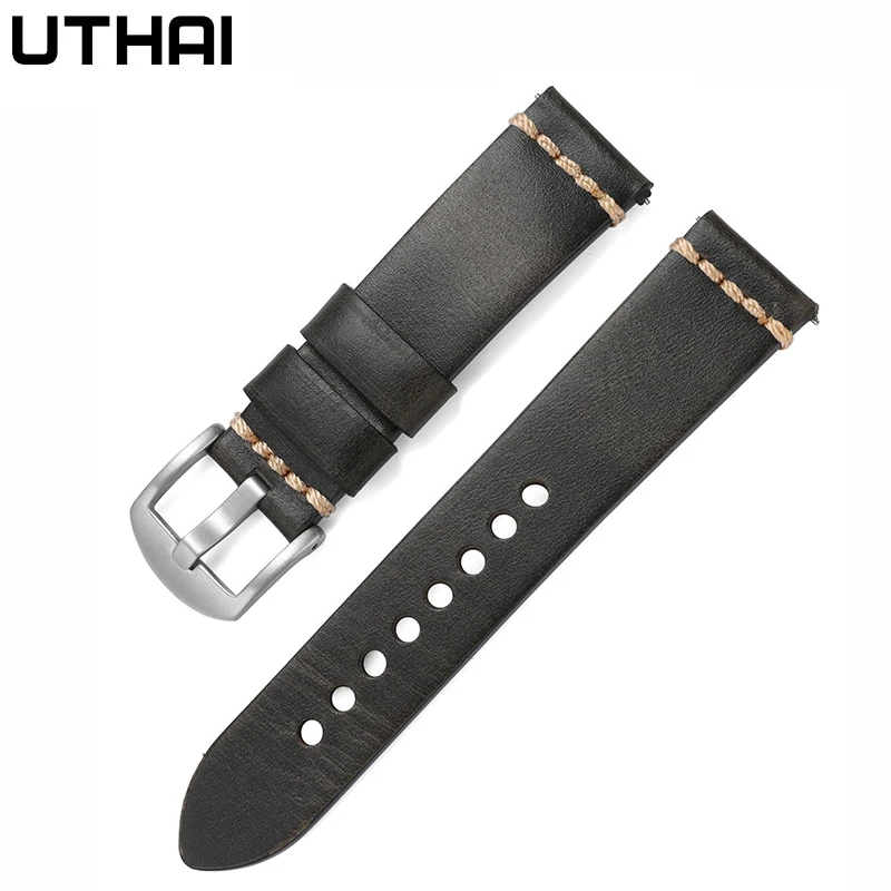 Watch Strap Oil Wax Retro Cowhide Strap 20mm22mm For Samsung Watch For Huawei Watch Watchband UTHAI Z75