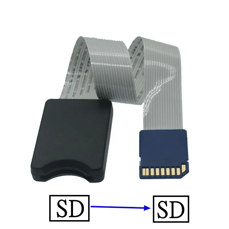 Carte SD femelle vers TF Micro SD mâle, extension de carte flexible, câble d'extension, lecteur adaptateur, soleil de chute, 10cm-60cm