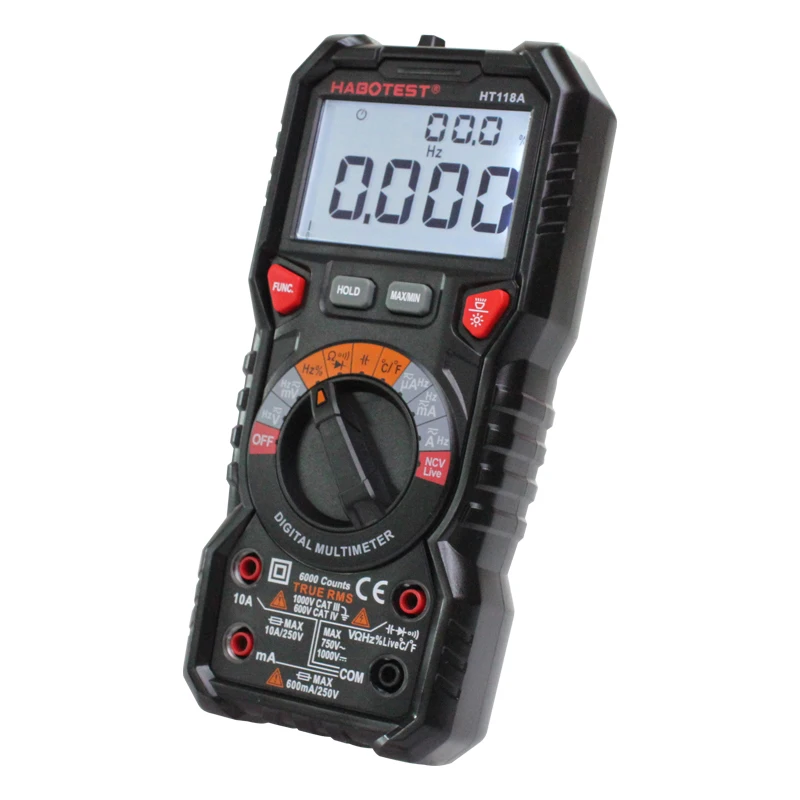 HABOTEST HT118A Multi Function Automatic Digital Multimeter With True RMS 6000 Counts HT118C/D Manual Range Multimeter