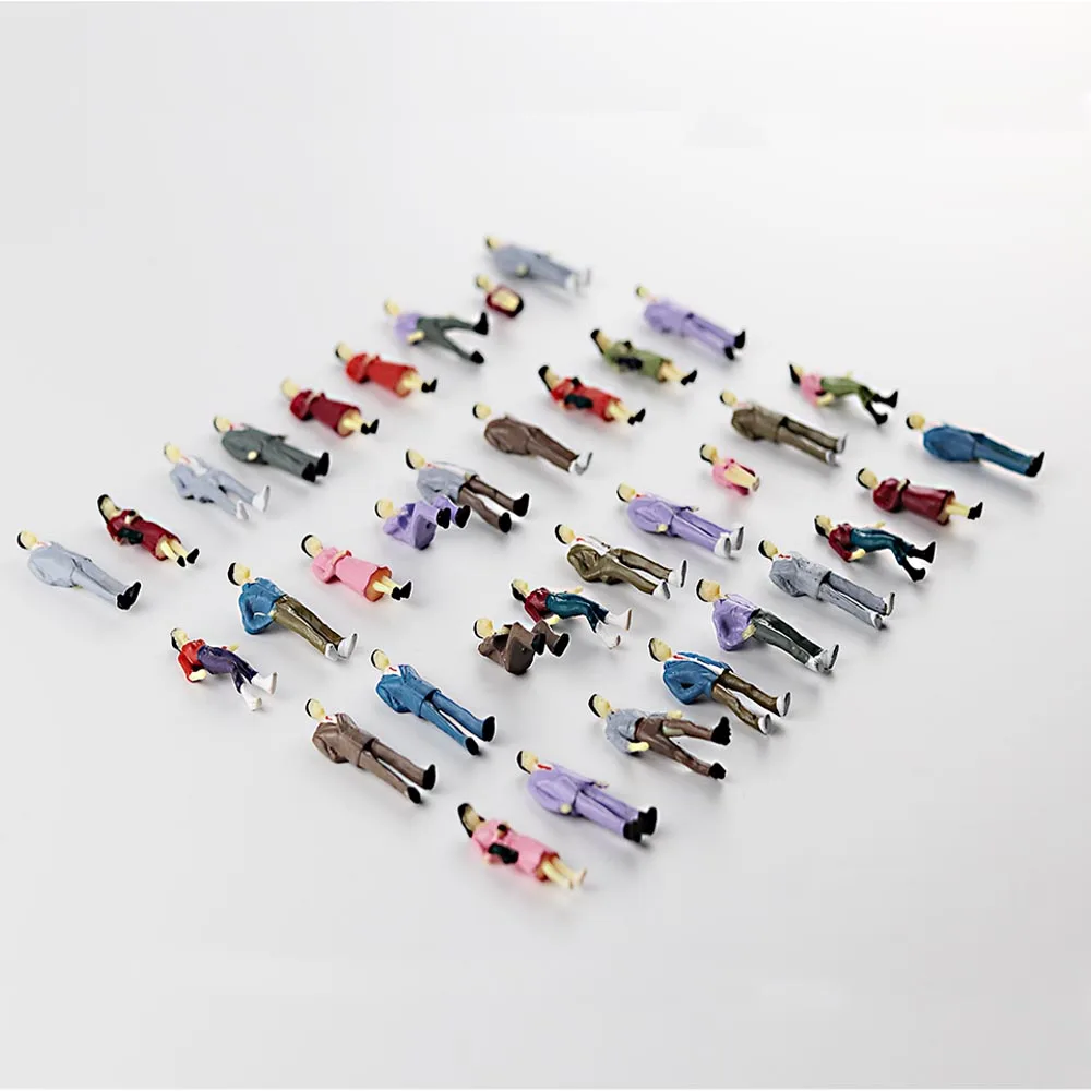 1:50 Scale Model People Painted Miniature Stand-Sitting Figures ABS Diorama For Building Train Layout Scence Accessories 20 Pcs